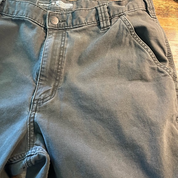 Carhartt 38x30 Rugged Flex Relaxed Fit Canvas Work Pants. Dark Gray - Picture 5 of 7